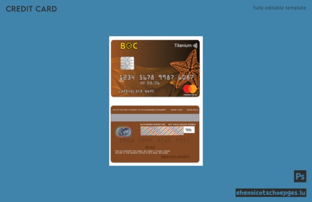 Sri Lanka BOC Bank Titanium Mastercard – Beispielvorschau